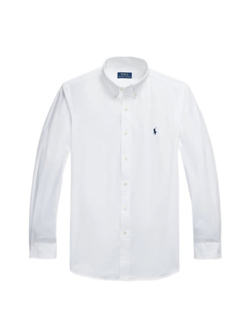 Camicia da uomo in popelin stretch, colore white POLO RALPH LAUREN | 710928255002